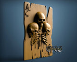 Skull Ace to Spades, 3D STL Model 7138