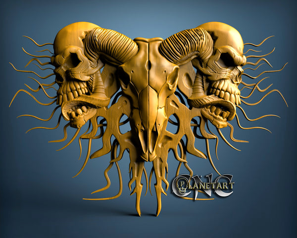 Bull Skulls, 3D STL Model 7145