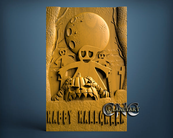 Halloween Scary Pumpkin, 3D STL Model 7146