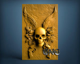 Skull Guns & Roses, 3D STL Model 7149