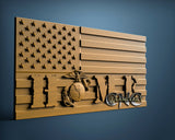 USA Flag Home, 3D STL Model 7208