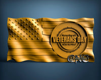 USA Veteran Day Flag, 3D STL Model 7211