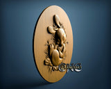 Rabbit Sleeping on Big Easter Egg, 3D STL Model 0379