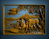 Horses, 3D STL Model 0741