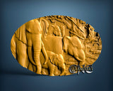 Elephants, 3D STL Model 0854