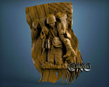 The Soldiers and Flag, 3D STL Model 10002