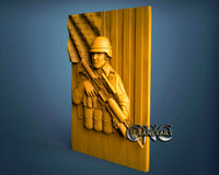 Soldier and Flag, 3D STL Model 10043