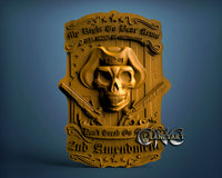 2nd Amendment Skull, 3D STL Model 10051