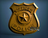 Badge Police Officer, 3D STL Model 10073