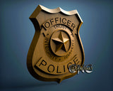 Badge Police Officer, 3D STL Model 10073