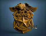Police Badge, 3D STL Model 10074