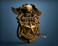 Police Badge, 3D STL Model 10074