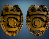 Police Badge Emty, 3D STL Model 10076