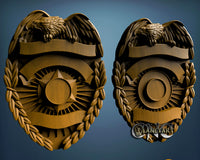 Police Badge Emty, 3D STL Model 10076