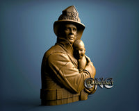 Fireman and Baby, 3D STL Model 10078