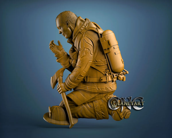 Fireman Pray, 3D STL Model 10080