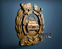 Police Car in Flower Circle, 3D STL Model 10083