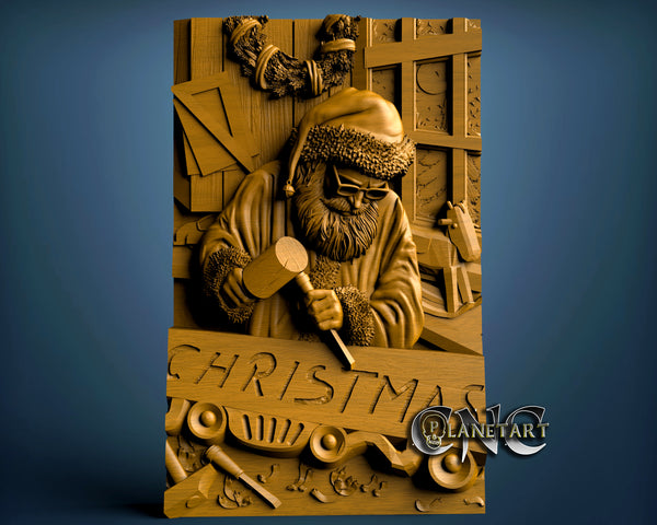 Santa Carving, 3D STL Model 10132