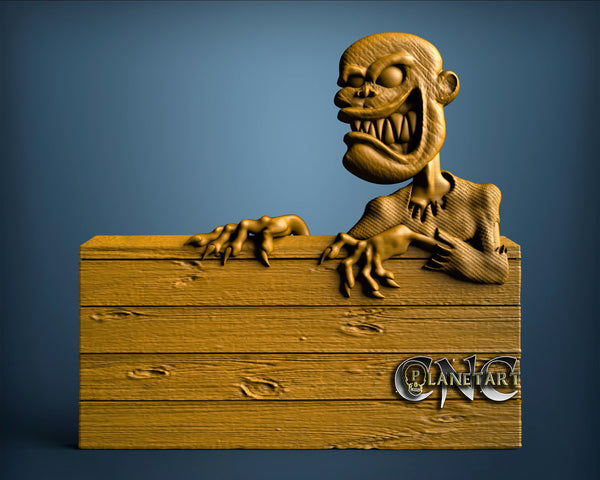 Zombie empty sign, 3D STL Model 10156