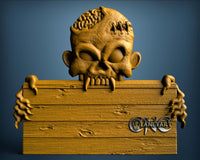 Zombi Sign, 3D STL Model 10157