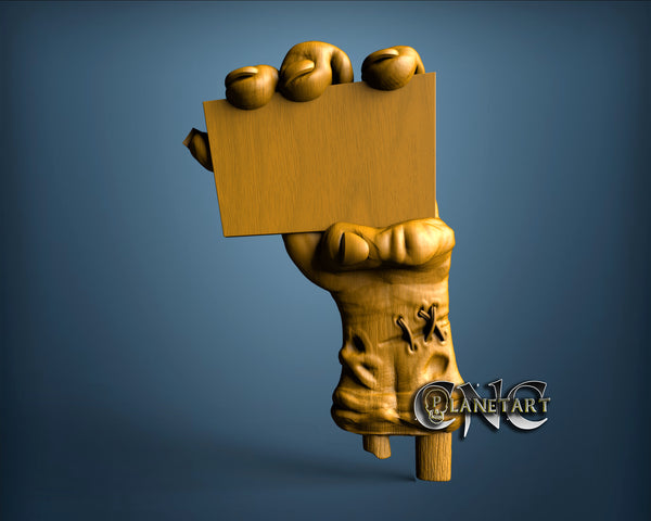 Chopped off hand sign, 3D STL Model 10158