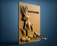 Bugs Bunny Happy Easter, 3D STL Model 10160