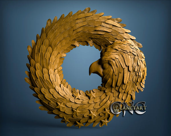 Eagle Wreath, 3D STL Model 10177