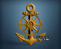 Compass Anchor, 3D STL Model 10183