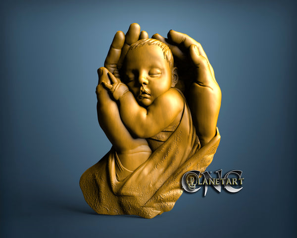 Hands and the Baby, 3D STL Model 10198