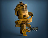 Microphone and Notes, 3D STL Model 10223