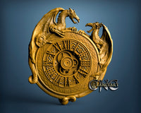 Dragons Clock, 3D STL Model 1024