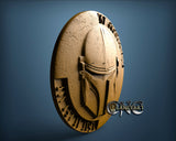 Mandalorian coin, 3D STL Model 10266