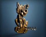 Fox Skateboarder, 3D STL Model 10274