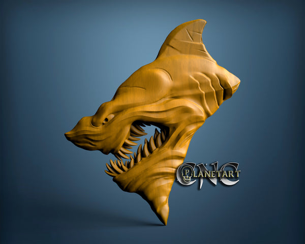 Shark face,  3D STL Model 10282