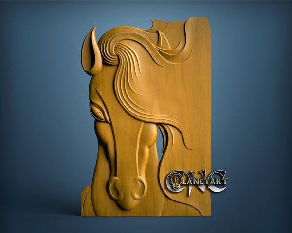 Beautiful Horse Face, 3D STL Model 10304