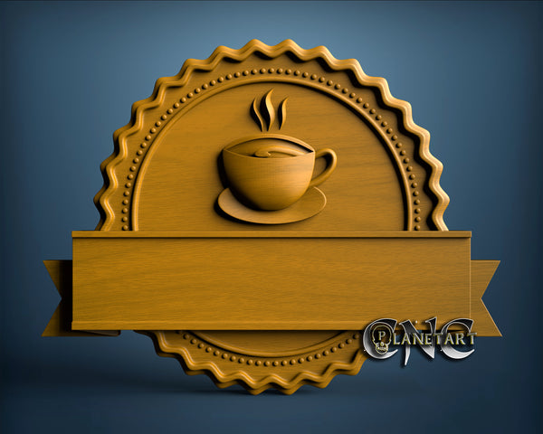 Coffee Sign, 3D STL Model 10331