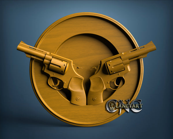 Guns on Disk Empty, 3D STL Model 10334