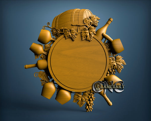 Wine menu Board, 3D STL Model 10350