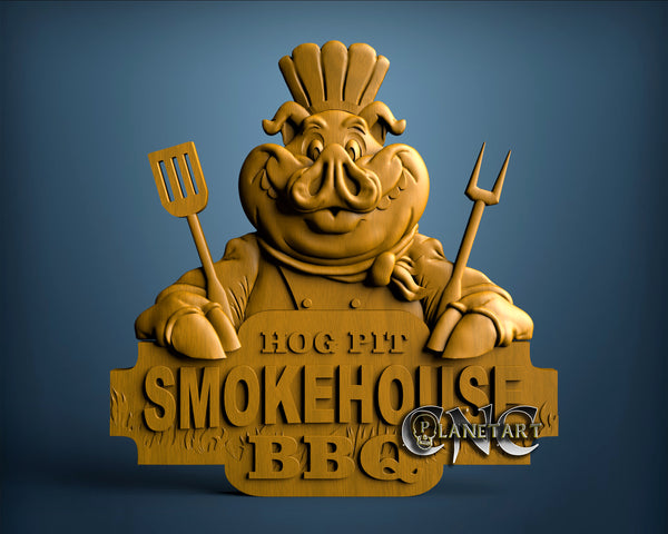 Barbecue Sign, 3D STL Model 10359