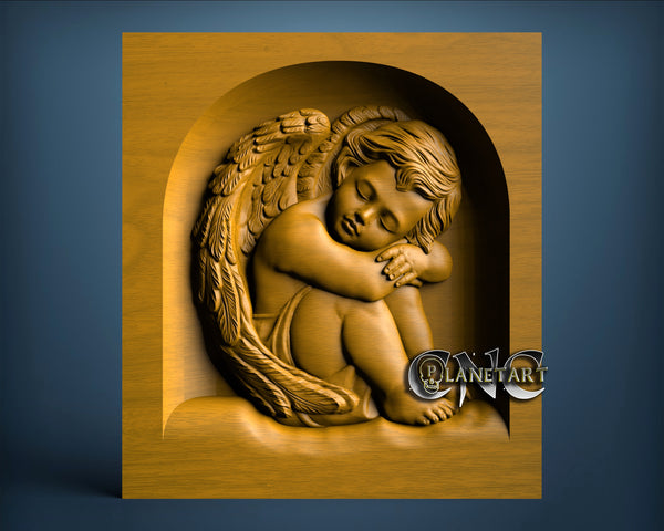 Angel in frame, 3D STL Model 10366