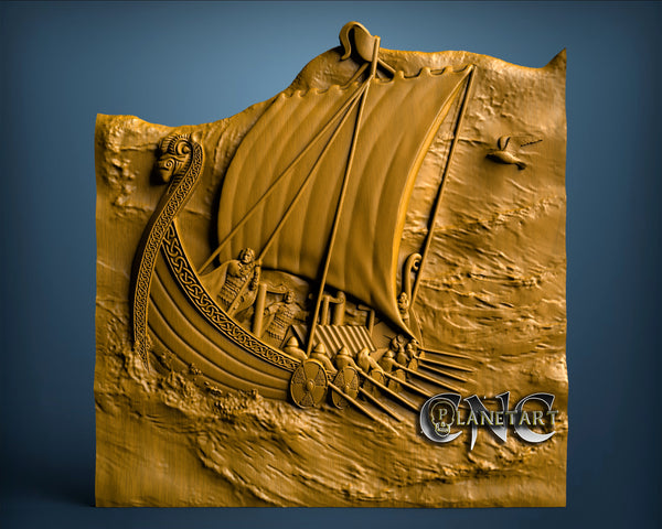 Viking Ship,  3D STL Model 10378