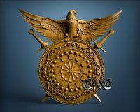 Eagle above Shield, 3D STL Model 10381