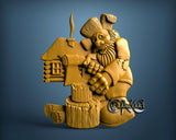 Grandfather with an Ax, 3D STL Model 11046