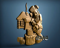 Grandfather with an Ax, 3D STL Model 11046