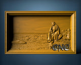 Christ in desert, 3D STL Model  11219