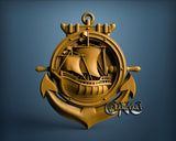 Boat and Anchor, 3D STL Model 11224