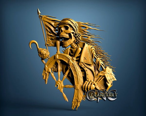 Pirate and Wheel, 3D STL Model 11232