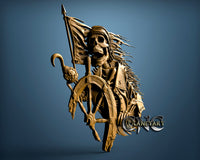 Pirate and Wheel, 3D STL Model 11232