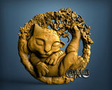 Sleeping Little Tiger, 3D STL Model 11317