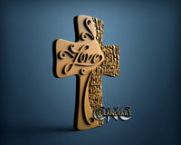 Cross for Love, 3D STL Model 11327